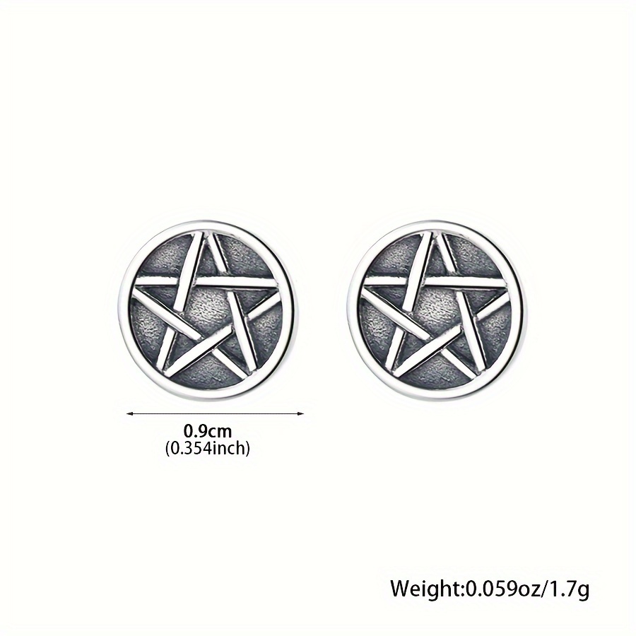 2PC 925 Silver Retro Star Studs